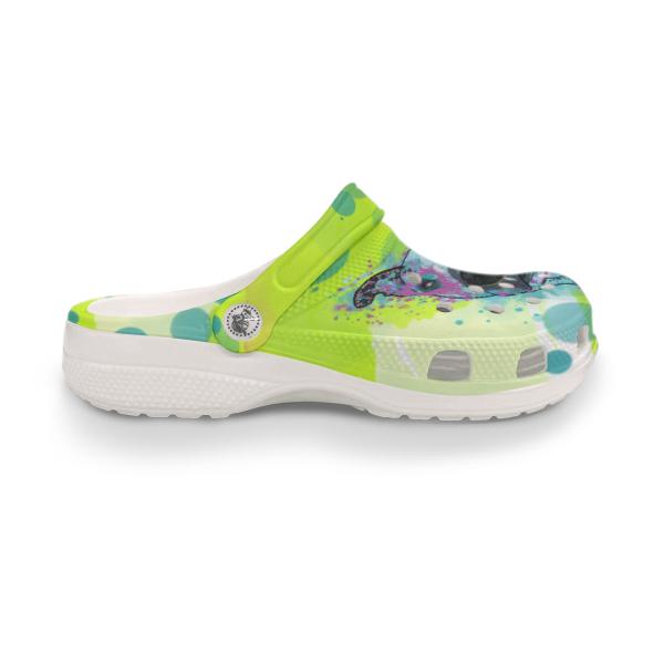 Clogs mit Hundemotiv Sancho - Gartenschuhe, Gummischuhe, bunt, Unisex, Grösse 36-43, Mischling, Mix, AmStaff, Staffordshire, Staff, Pitbull, Pit, SOKA, Listenhund